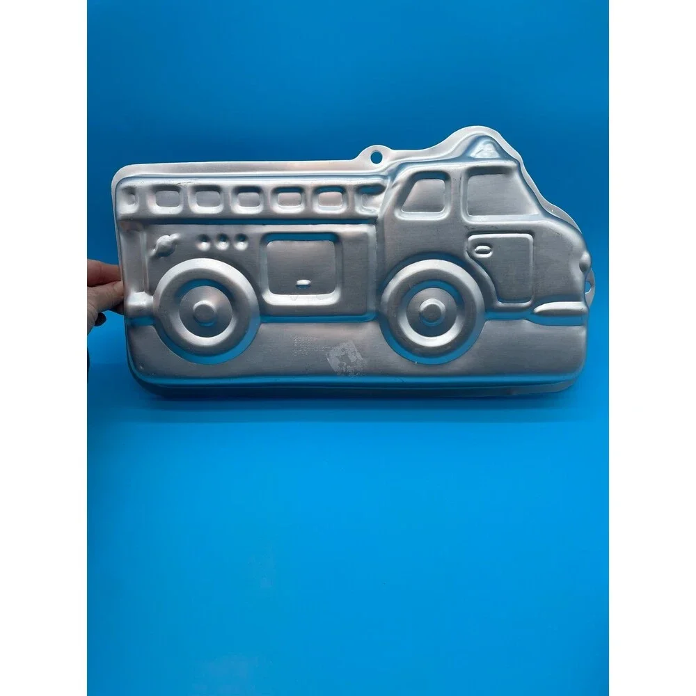 Vtg Wilton Racecar & Firetruck Cake Pan Molds 1997 & 2002 #2105-1350 & 2105-2061